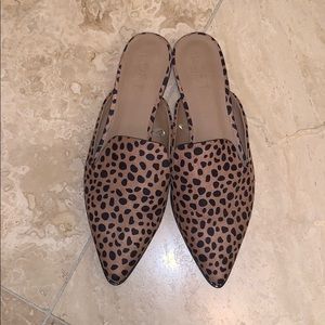LOFT Leopard print studded mules